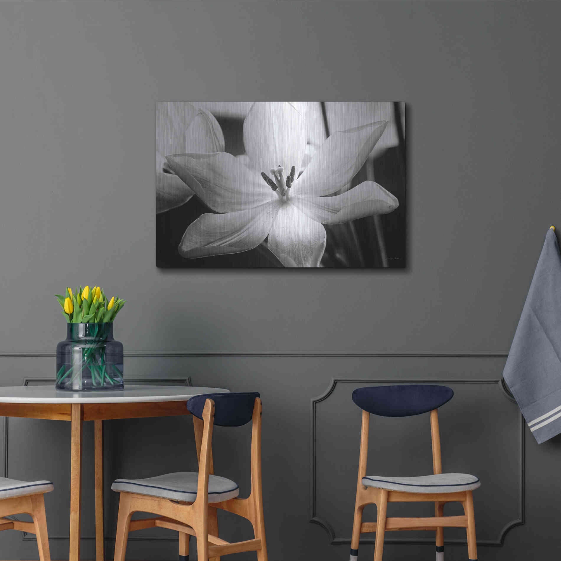 Luxe Metal Art 'Translucent Tulips IV' by Debra Van Swearingen, Metal Wall Art,36x24
