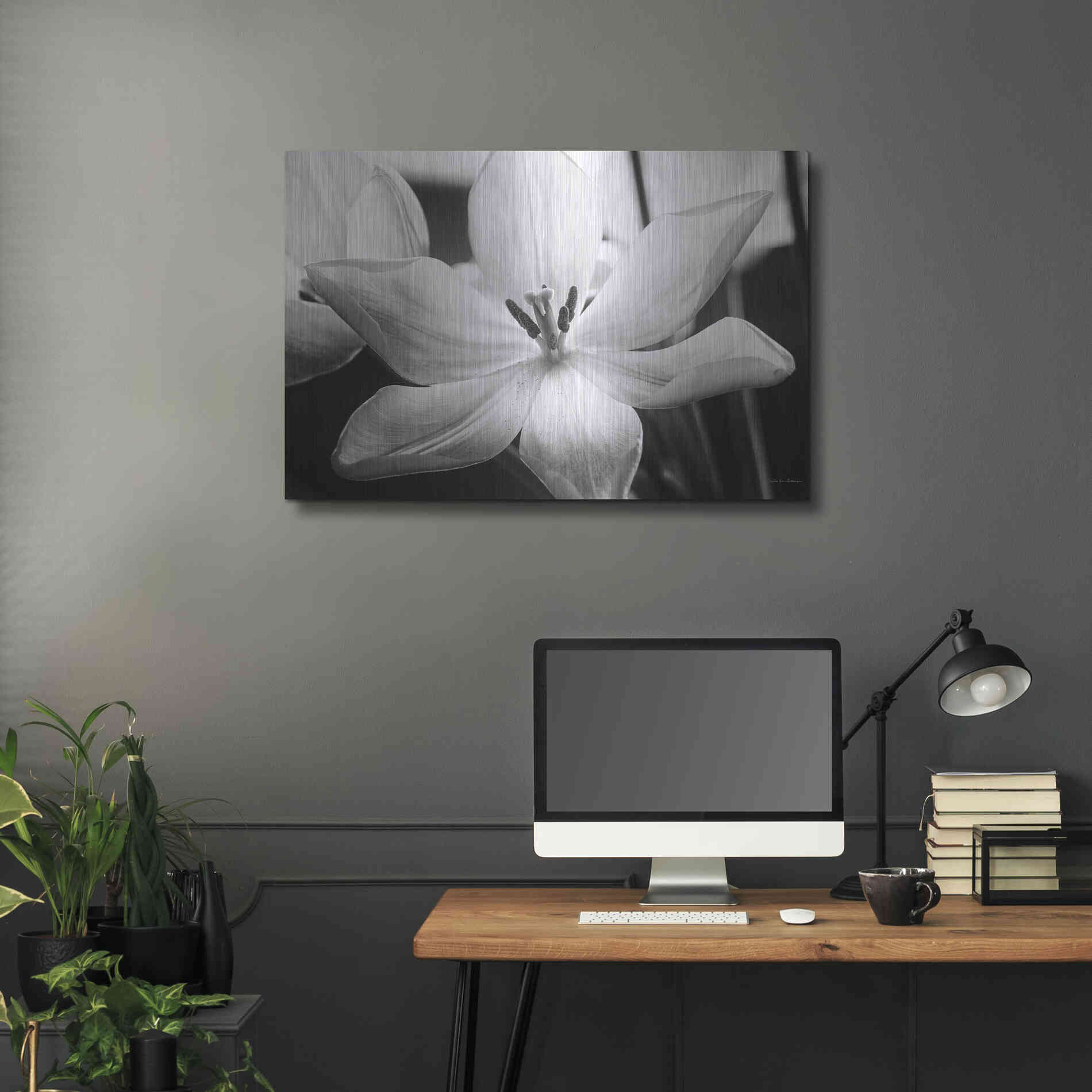 Luxe Metal Art 'Translucent Tulips IV' by Debra Van Swearingen, Metal Wall Art,36x24