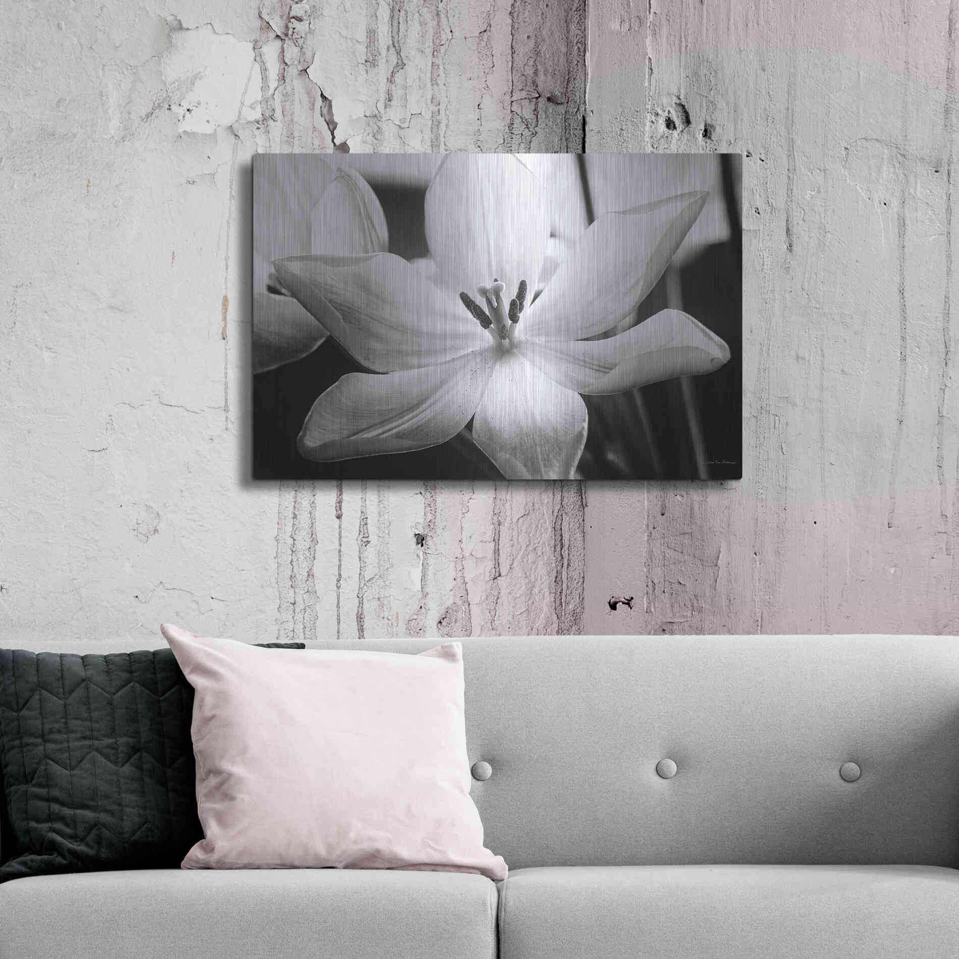 Luxe Metal Art 'Translucent Tulips IV' by Debra Van Swearingen, Metal Wall Art,36x24