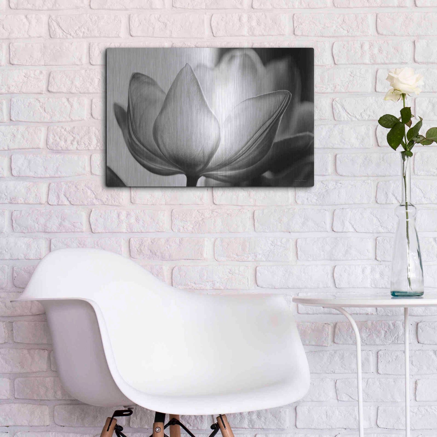 Luxe Metal Art 'Translucent Tulips VI' by Debra Van Swearingen, Metal Wall Art,24x16