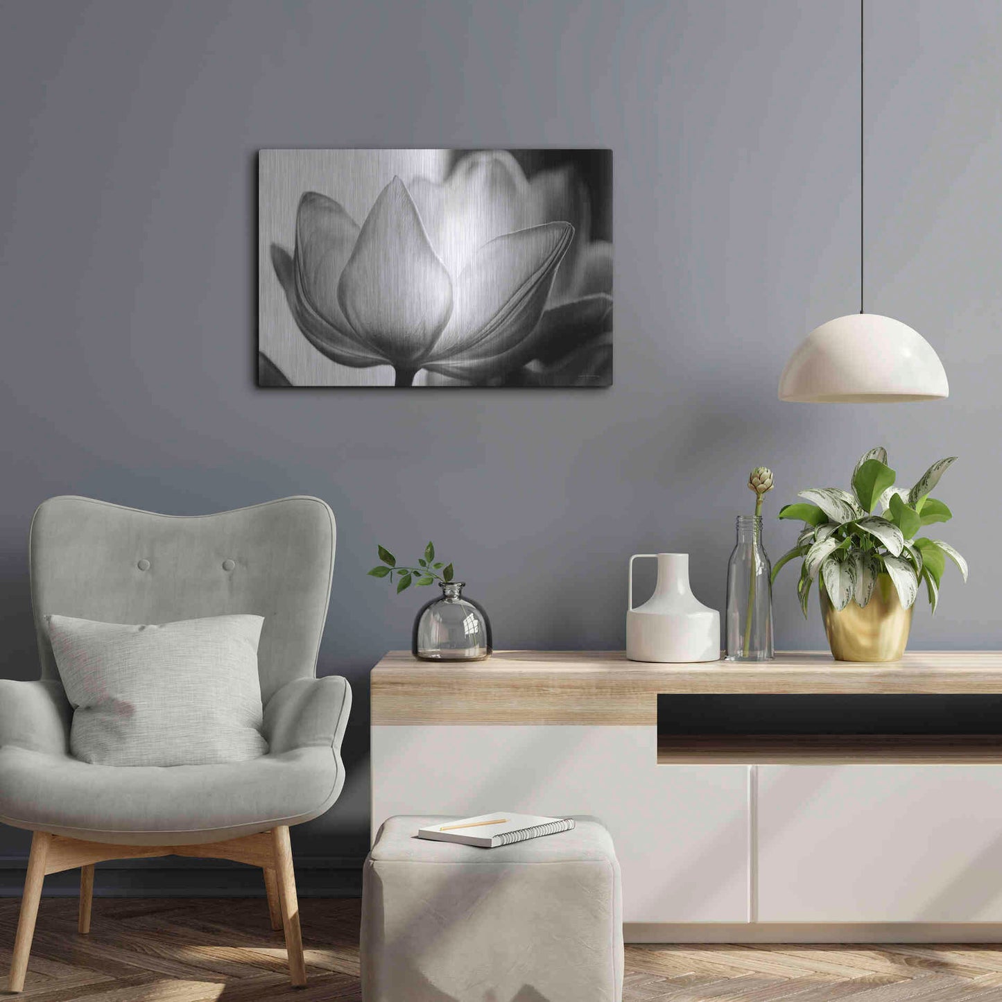 Luxe Metal Art 'Translucent Tulips VI' by Debra Van Swearingen, Metal Wall Art,24x16