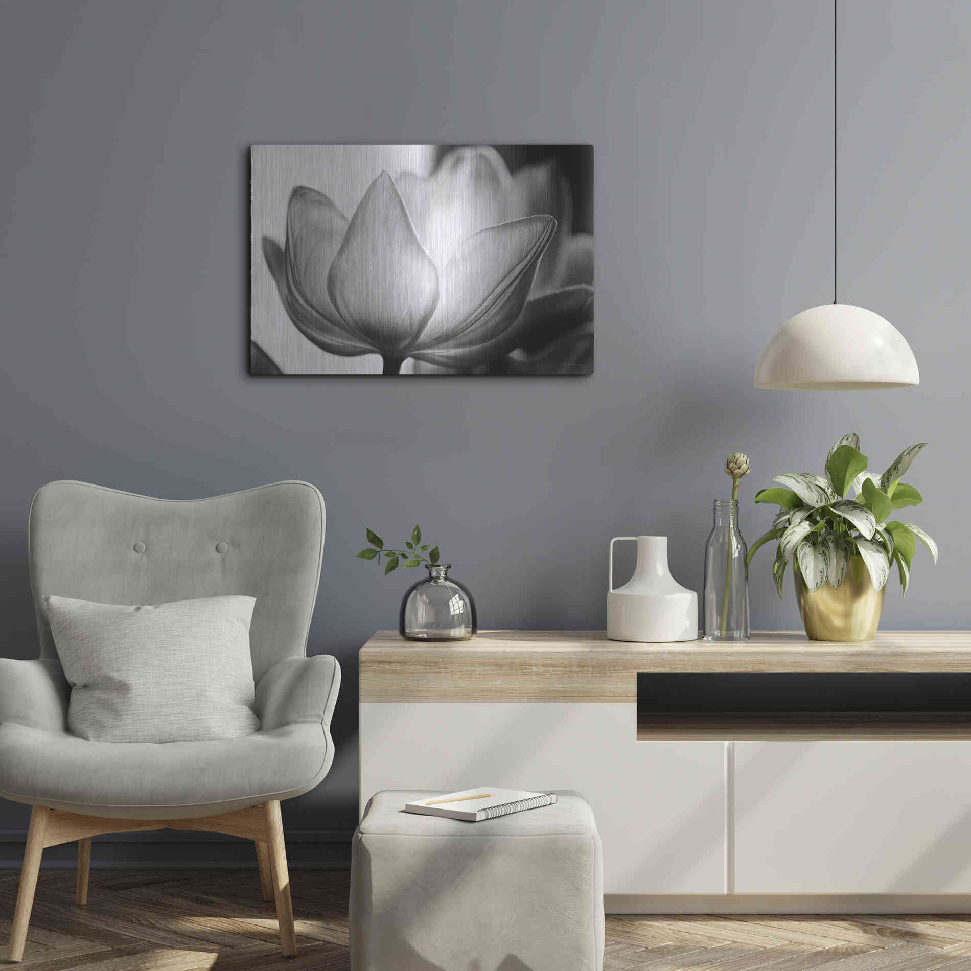 Luxe Metal Art 'Translucent Tulips VI' by Debra Van Swearingen, Metal Wall Art,24x16