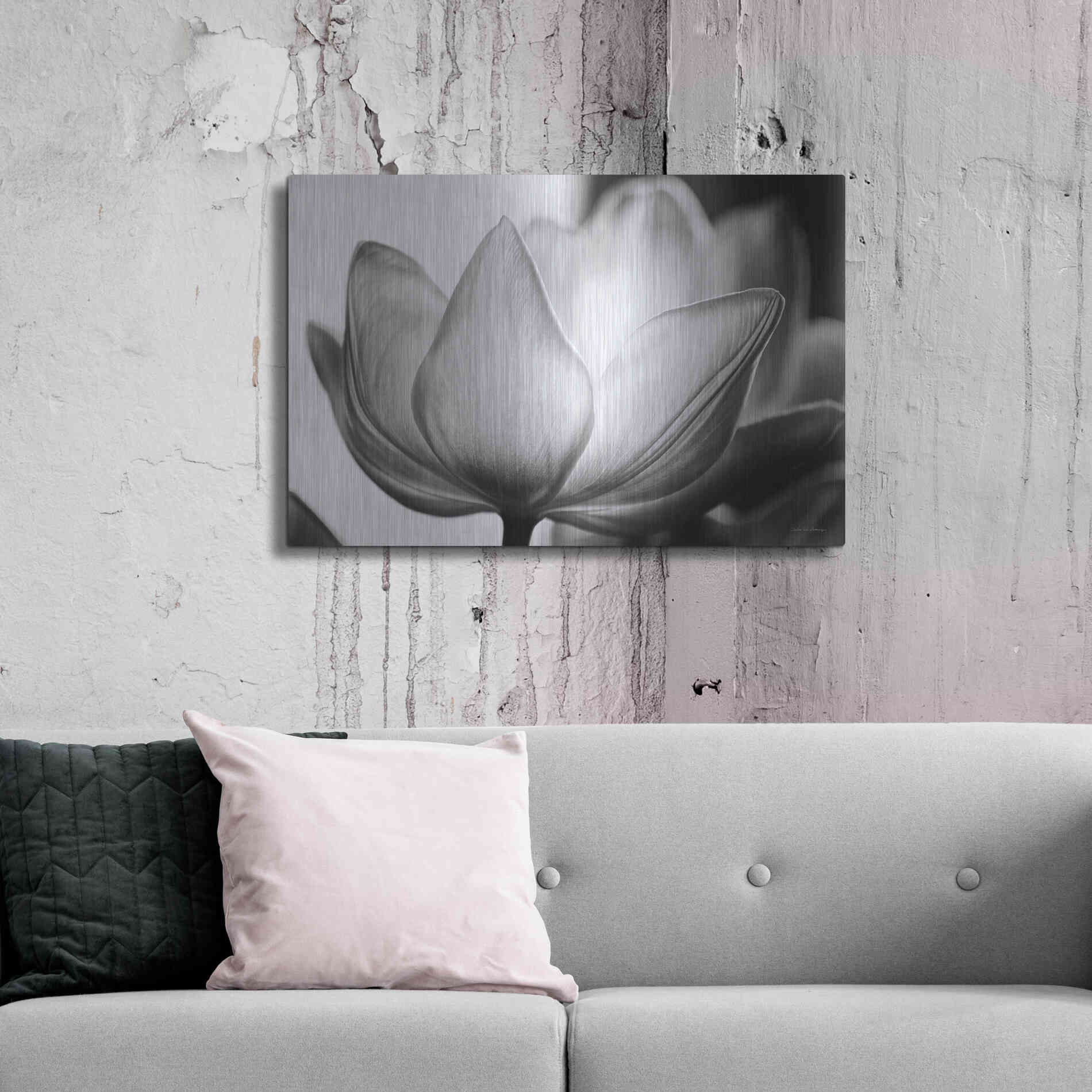Luxe Metal Art 'Translucent Tulips VI' by Debra Van Swearingen, Metal Wall Art,36x24
