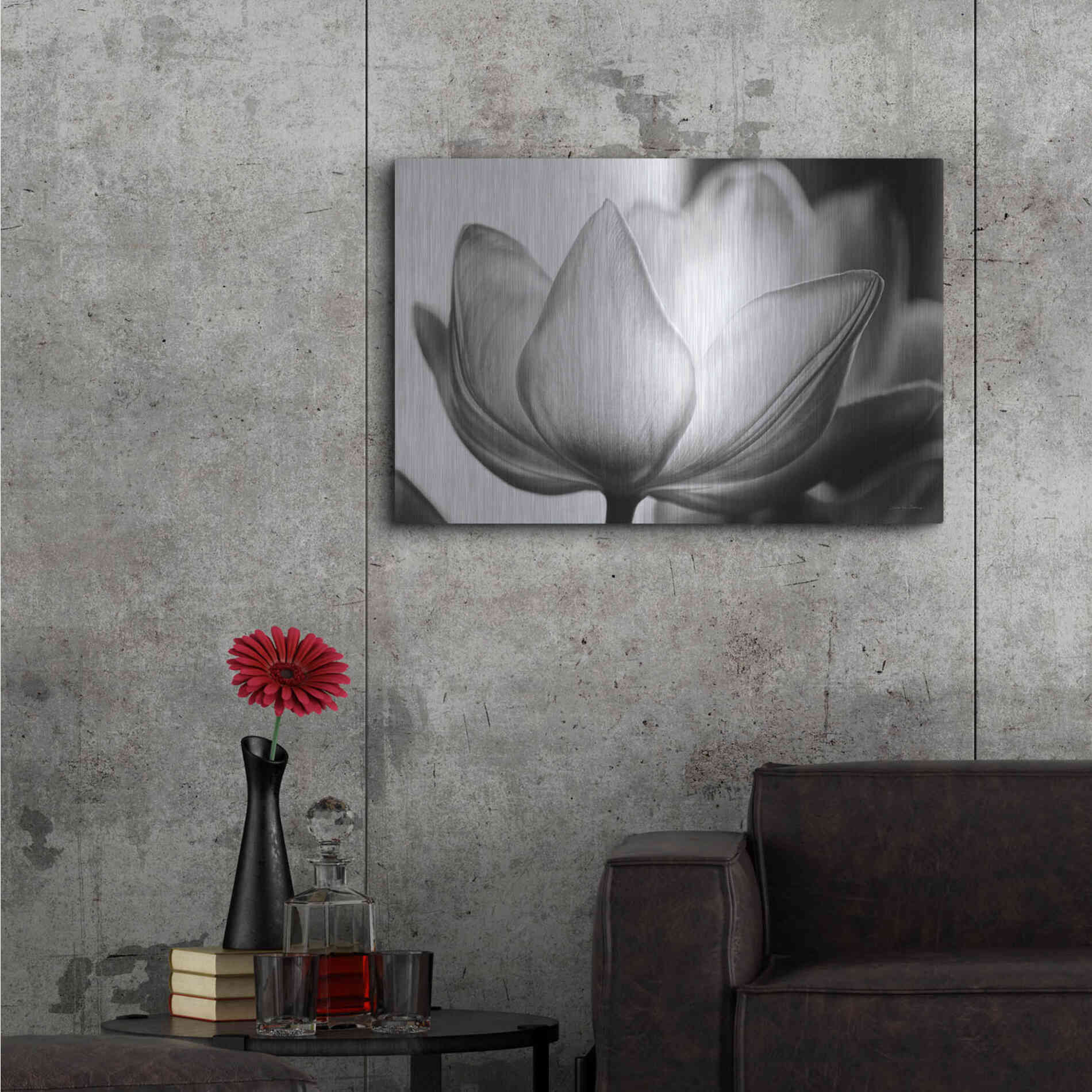 Luxe Metal Art 'Translucent Tulips VI' by Debra Van Swearingen, Metal Wall Art,36x24