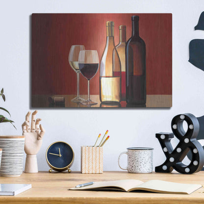 Luxe Metal Art 'Wine Trio' by Marco Fabiano, Metal Wall Art,16x12