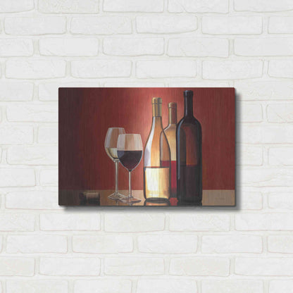 Luxe Metal Art 'Wine Trio' by Marco Fabiano, Metal Wall Art,24x16