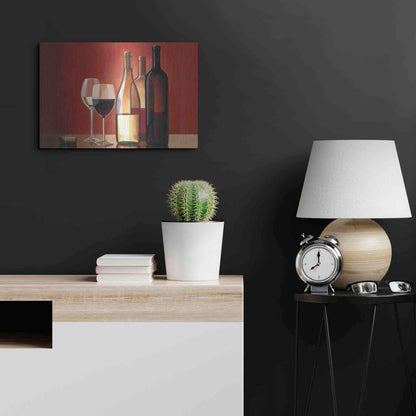 Luxe Metal Art 'Wine Trio' by Marco Fabiano, Metal Wall Art,24x16