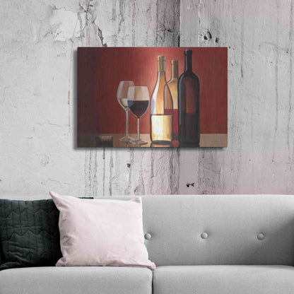 Luxe Metal Art 'Wine Trio' by Marco Fabiano, Metal Wall Art,36x24