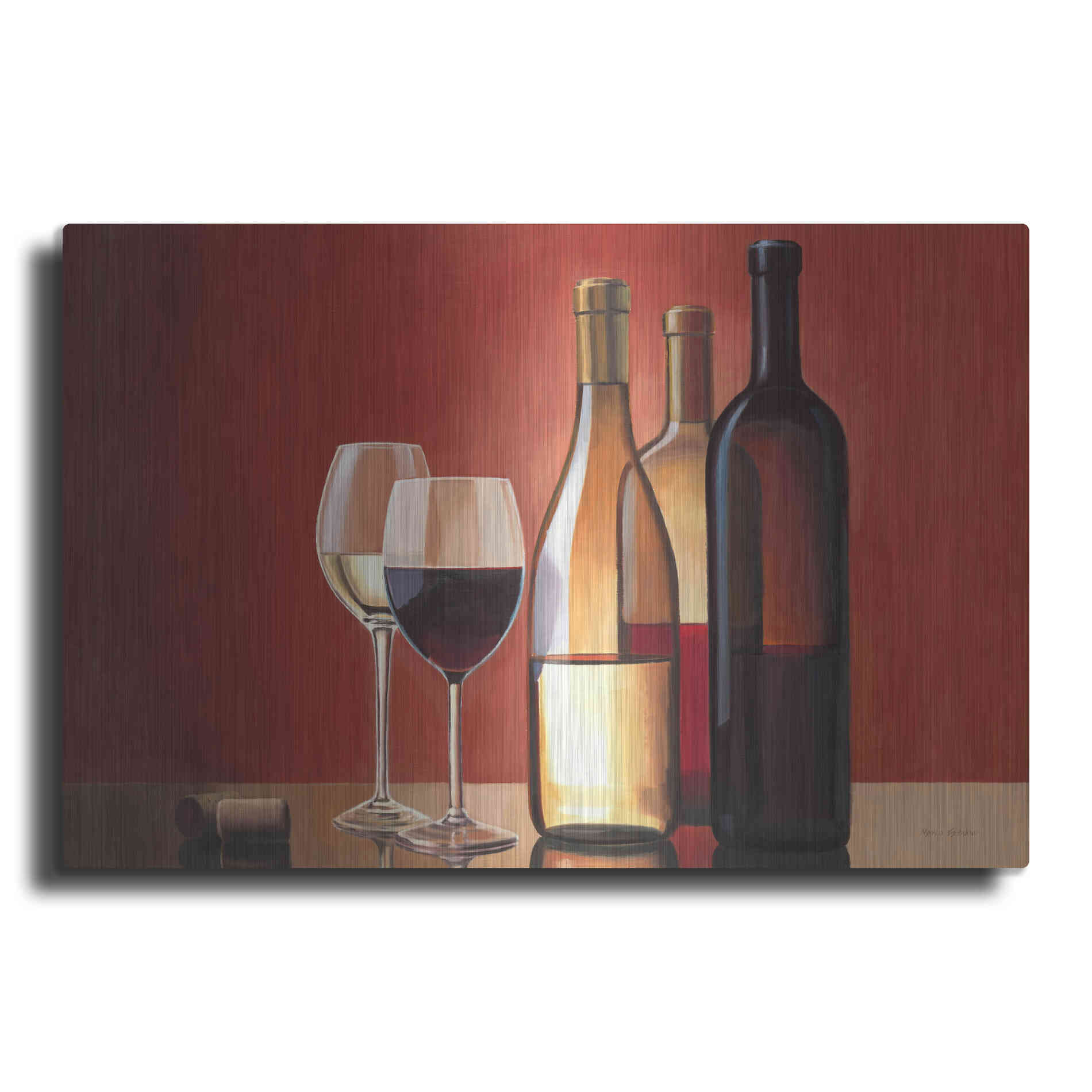 Luxe Metal Art 'Wine Trio' by Marco Fabiano, Metal Wall Art