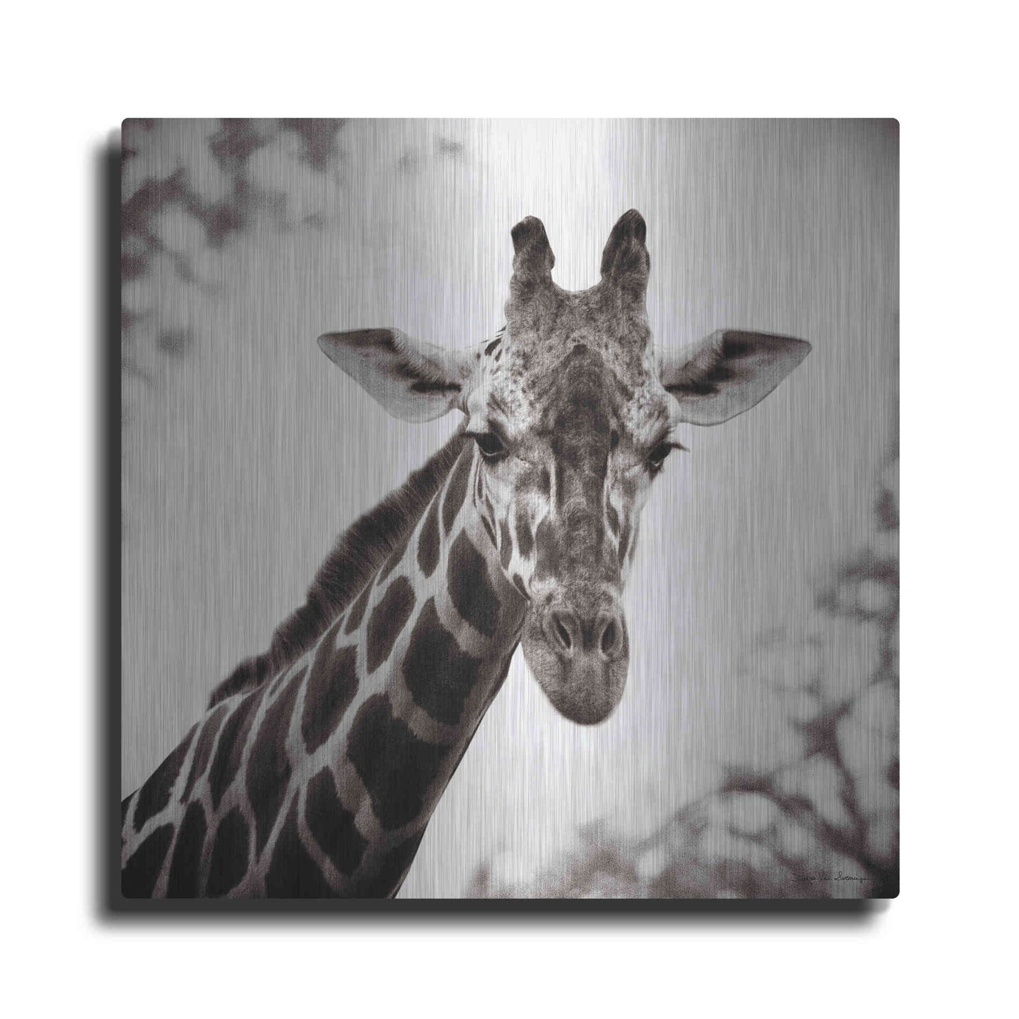 Luxe Metal Art 'Giraffe I' by Debra Van Swearingen, Metal Wall Art