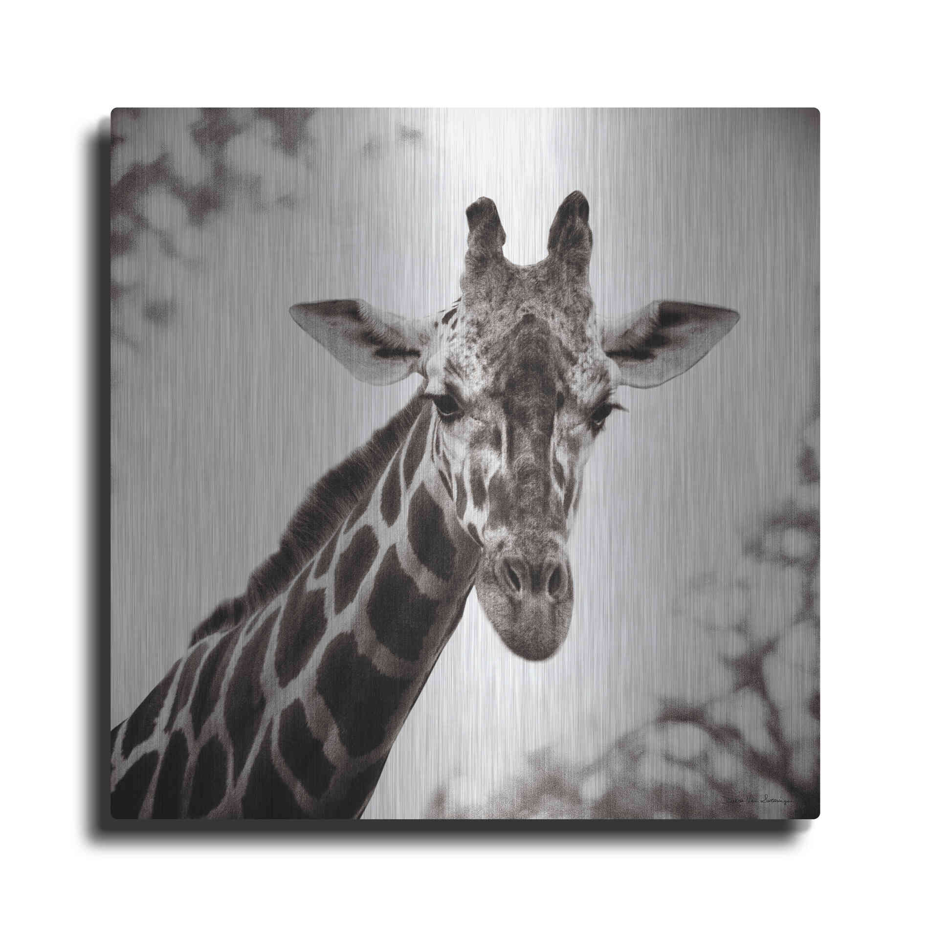 Luxe Metal Art 'Giraffe I' by Debra Van Swearingen, Metal Wall Art