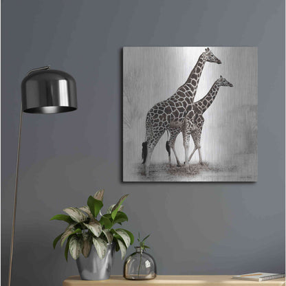 Luxe Metal Art 'Giraffe III' by Debra Van Swearingen, Metal Wall Art,24x24