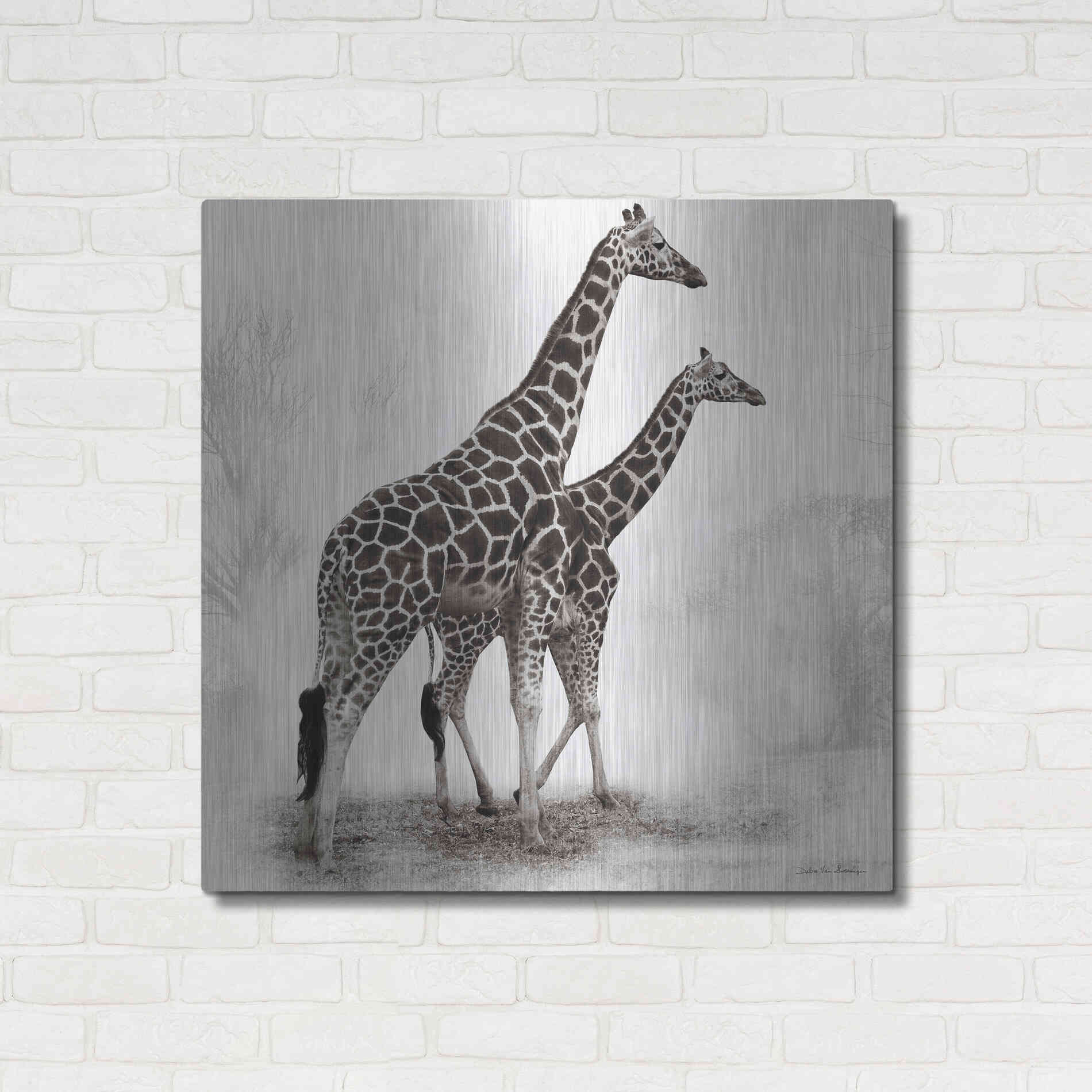 Luxe Metal Art 'Giraffe III' by Debra Van Swearingen, Metal Wall Art,36x36