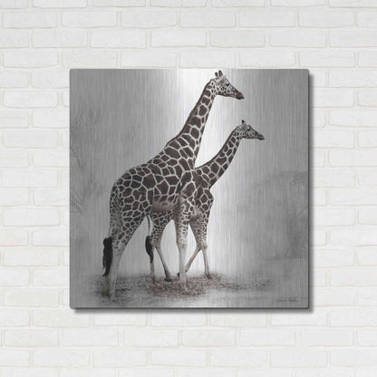 Luxe Metal Art 'Giraffe III' by Debra Van Swearingen, Metal Wall Art,36x36