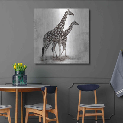 Luxe Metal Art 'Giraffe III' by Debra Van Swearingen, Metal Wall Art,36x36