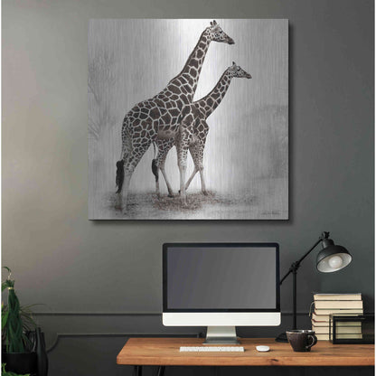 Luxe Metal Art 'Giraffe III' by Debra Van Swearingen, Metal Wall Art,36x36