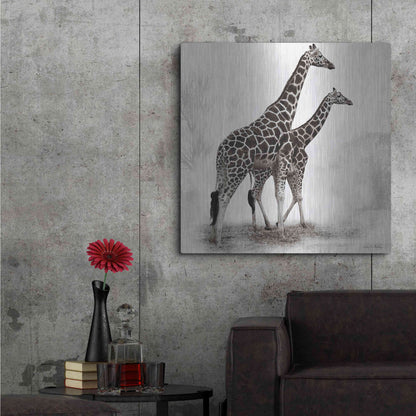 Luxe Metal Art 'Giraffe III' by Debra Van Swearingen, Metal Wall Art,36x36