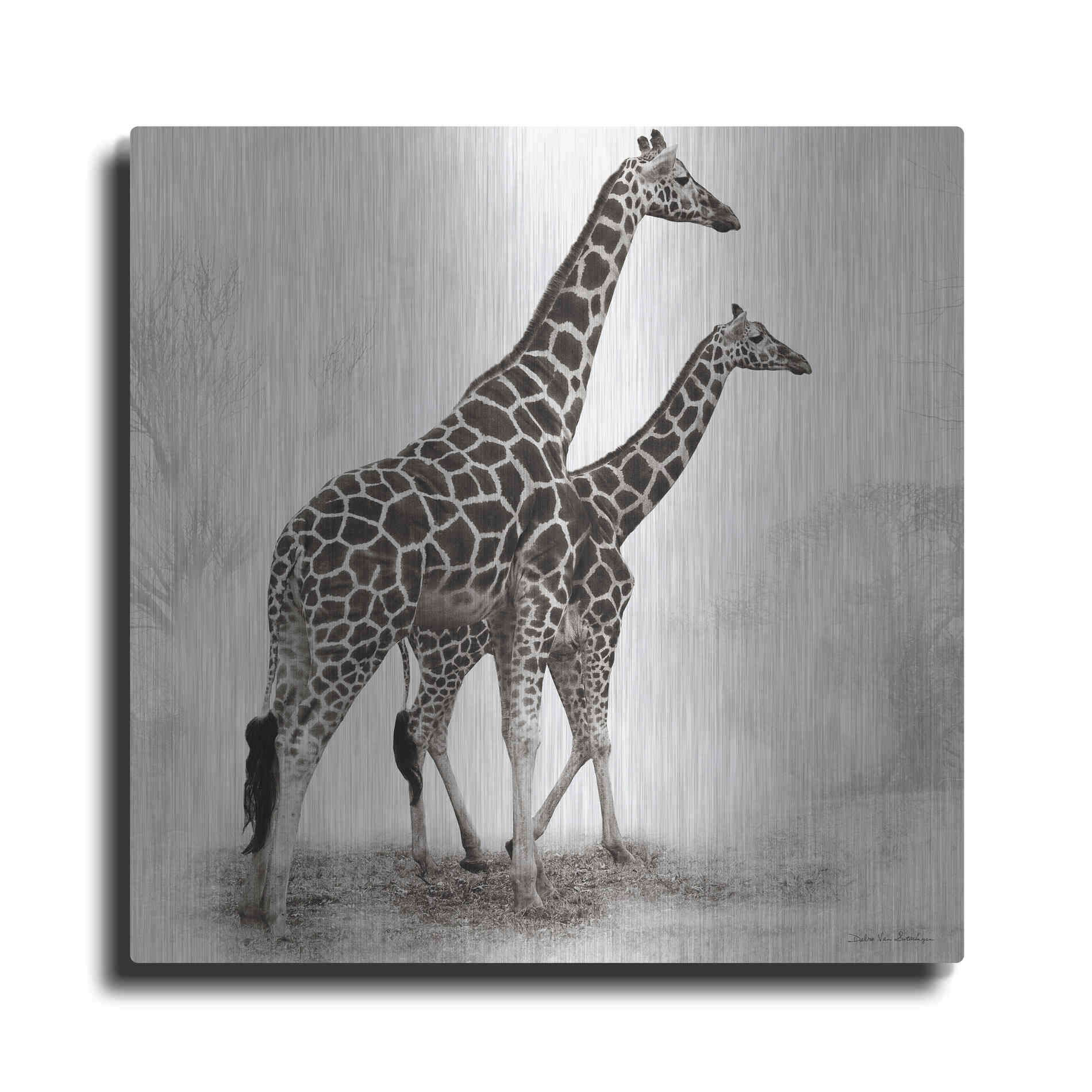 Luxe Metal Art 'Giraffe III' by Debra Van Swearingen, Metal Wall Art