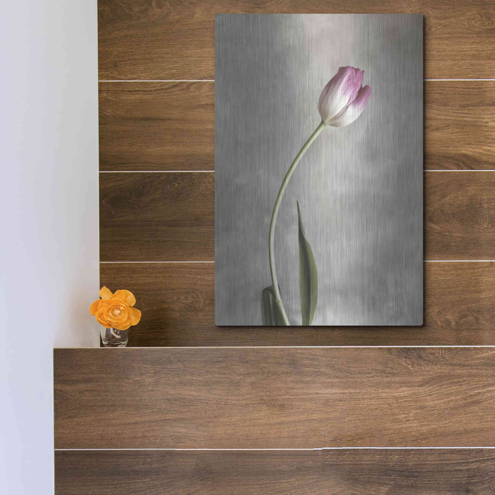 Luxe Metal Art 'Fresh Tulips I' by Debra Van Swearingen, Metal Wall Art,12x16