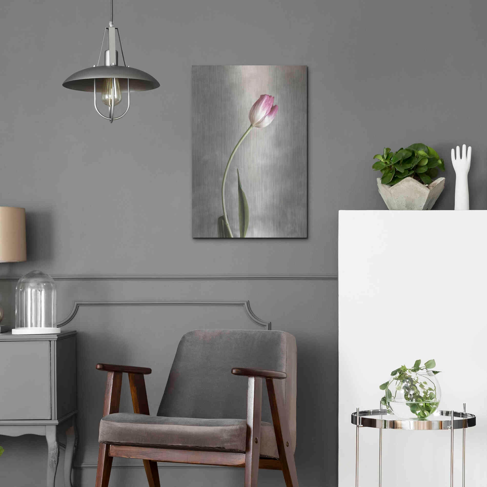 Luxe Metal Art 'Fresh Tulips I' by Debra Van Swearingen, Metal Wall Art,16x24