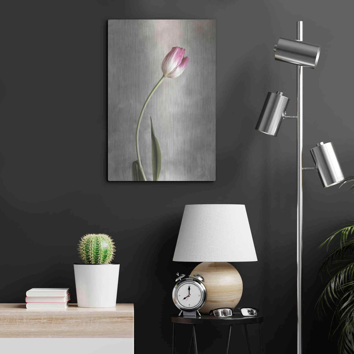Luxe Metal Art 'Fresh Tulips I' by Debra Van Swearingen, Metal Wall Art,16x24