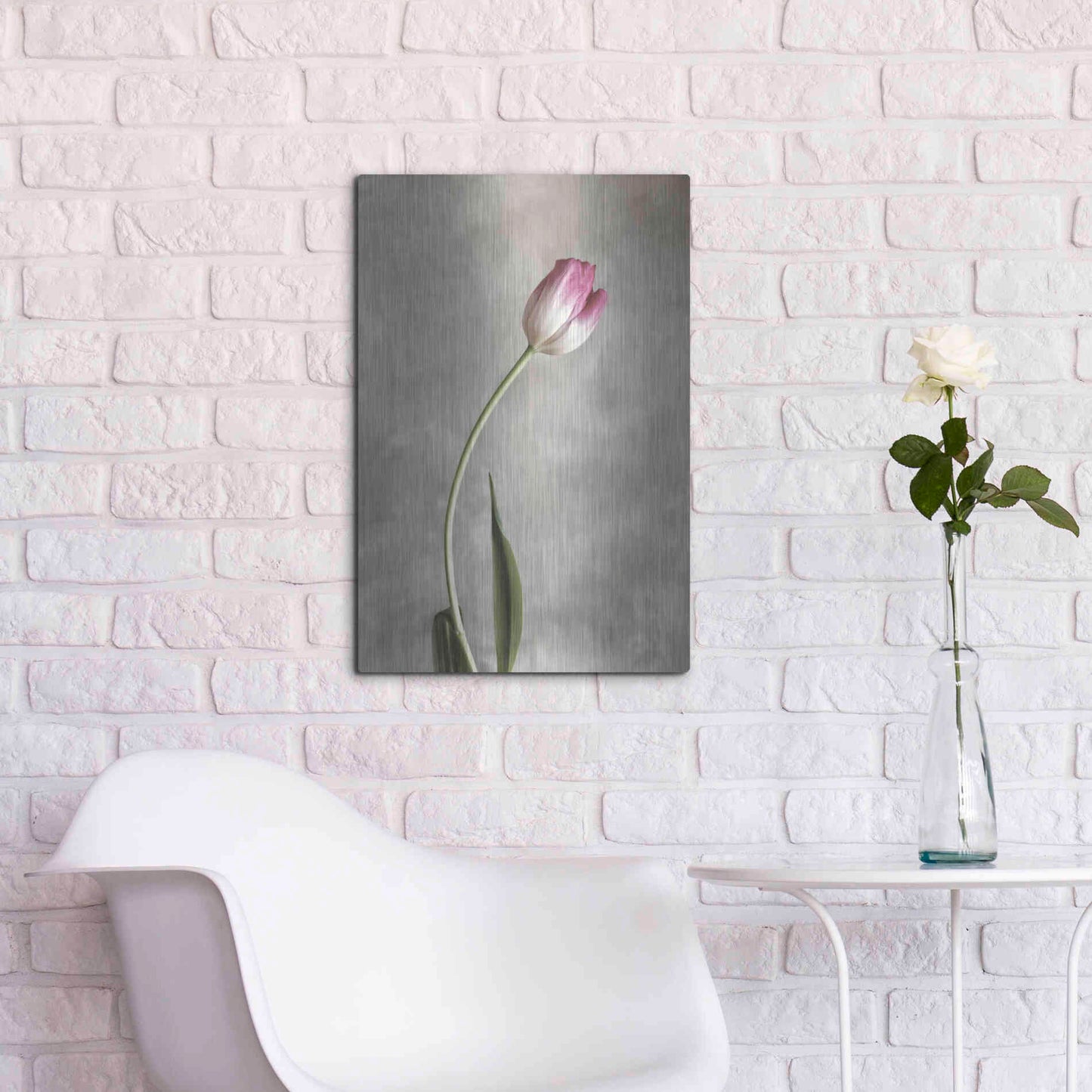 Luxe Metal Art 'Fresh Tulips I' by Debra Van Swearingen, Metal Wall Art,16x24