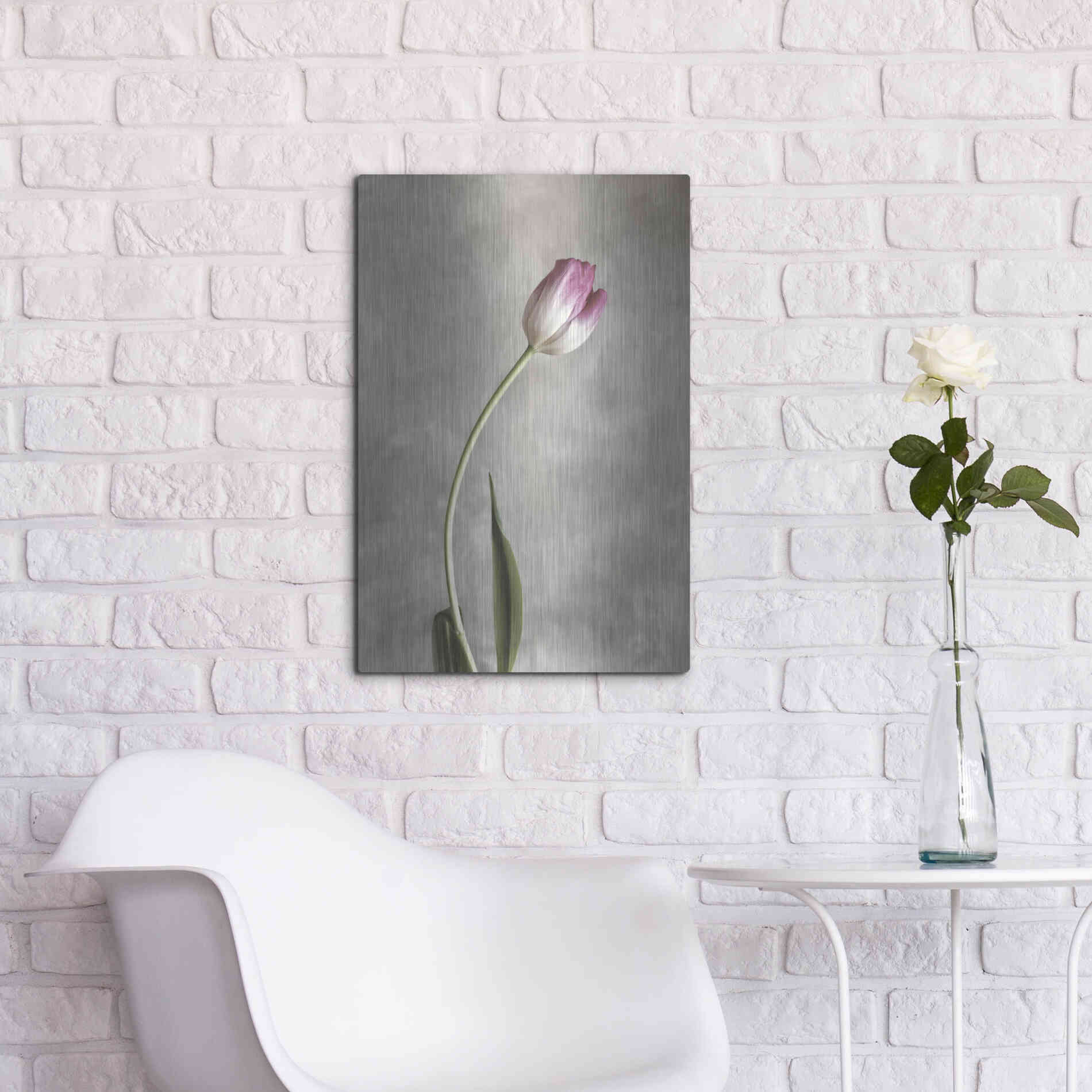 Luxe Metal Art 'Fresh Tulips I' by Debra Van Swearingen, Metal Wall Art,16x24