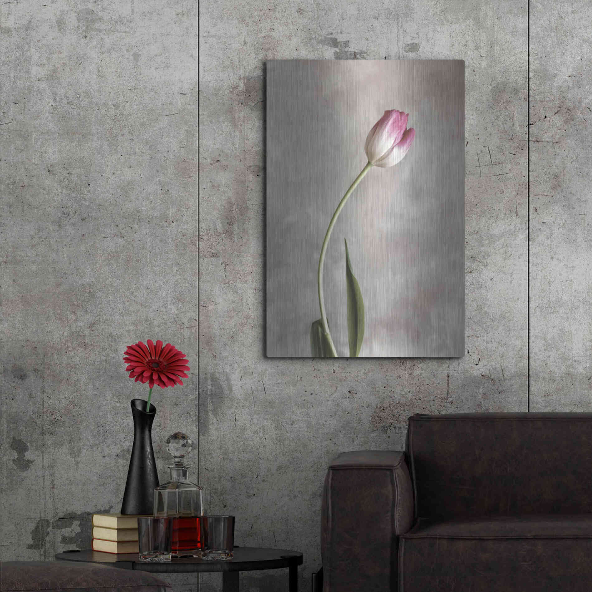 Luxe Metal Art 'Fresh Tulips I' by Debra Van Swearingen, Metal Wall Art,24x36