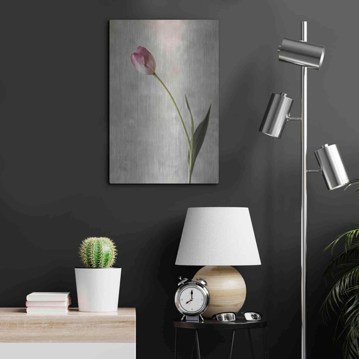 Luxe Metal Art 'Fresh Tulips II' by Debra Van Swearingen, Metal Wall Art,16x24