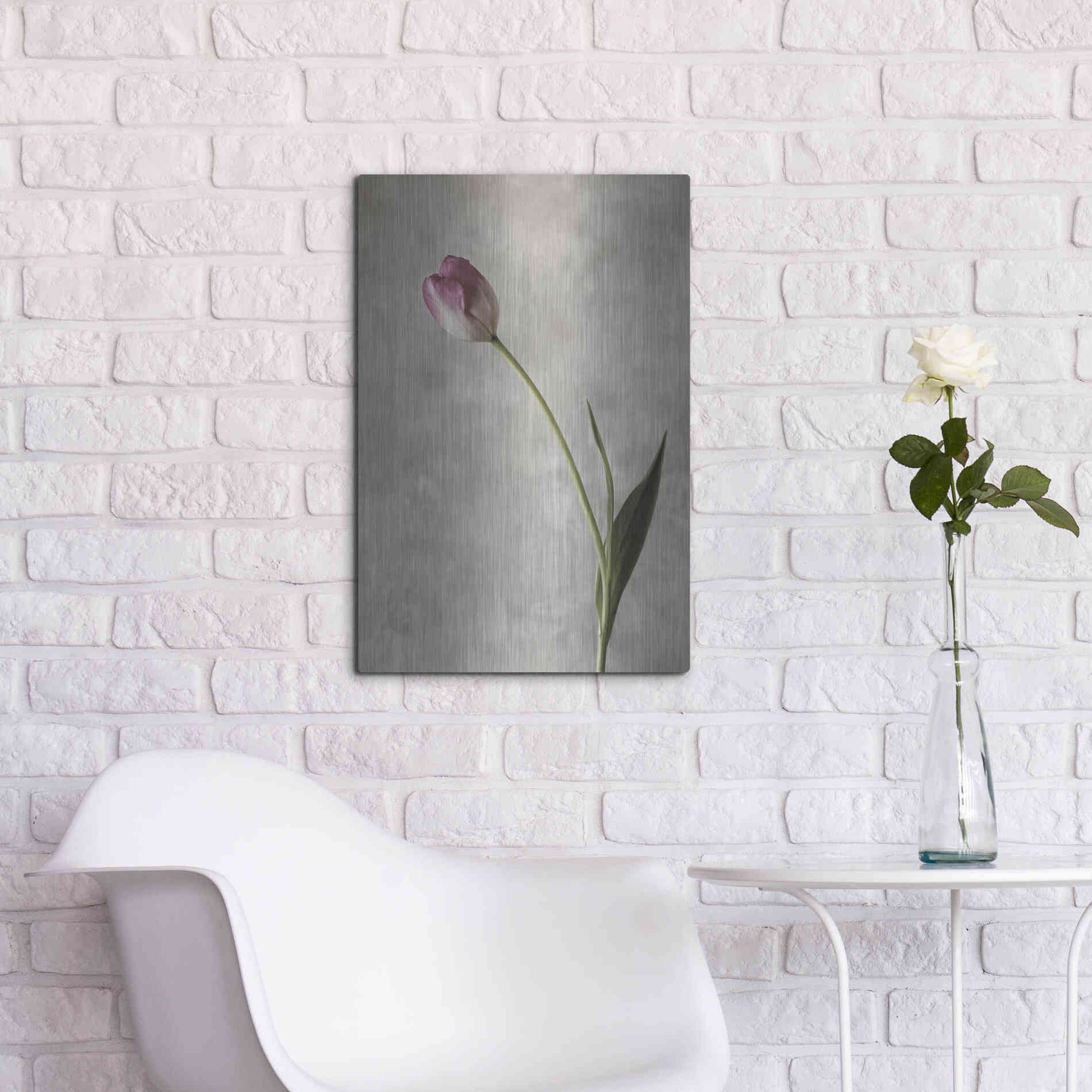 Luxe Metal Art 'Fresh Tulips II' by Debra Van Swearingen, Metal Wall Art,16x24