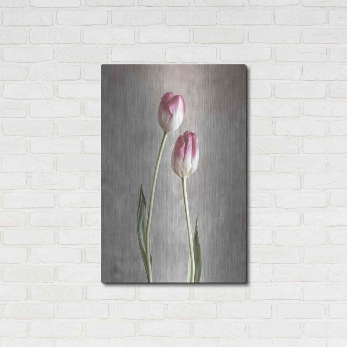 Luxe Metal Art 'Fresh Tulips III' by Debra Van Swearingen, Metal Wall Art,24x36