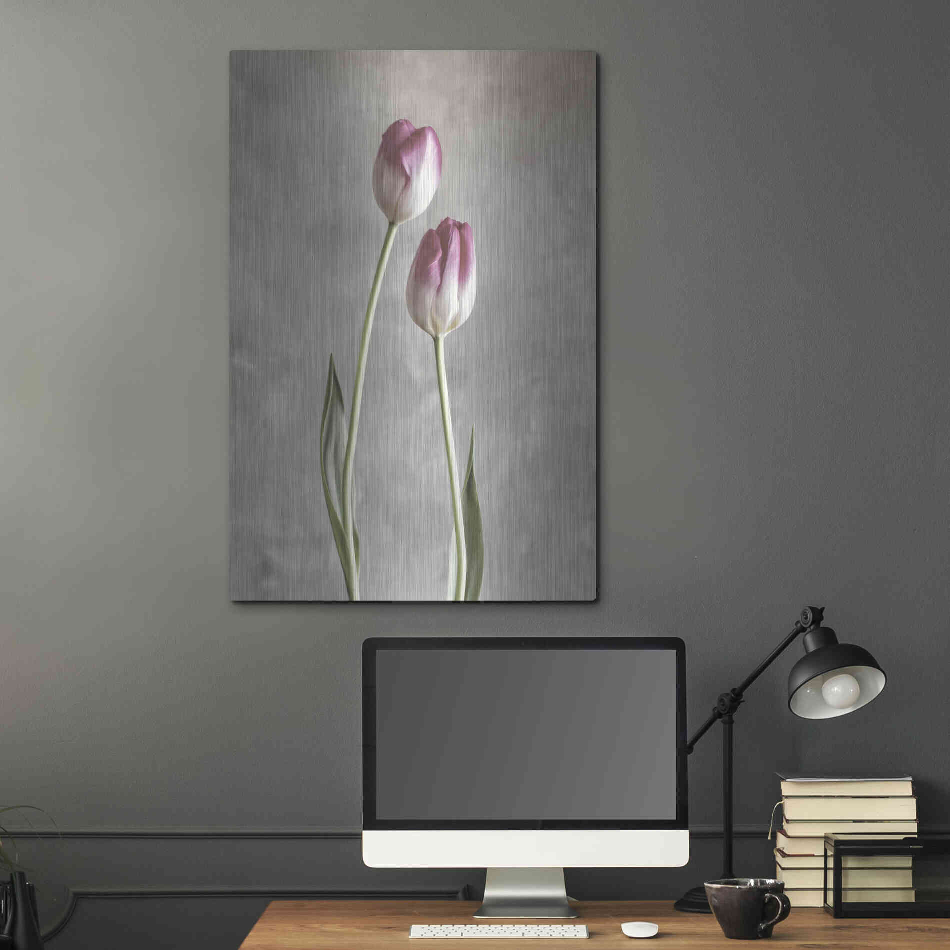 Luxe Metal Art 'Fresh Tulips III' by Debra Van Swearingen, Metal Wall Art,24x36