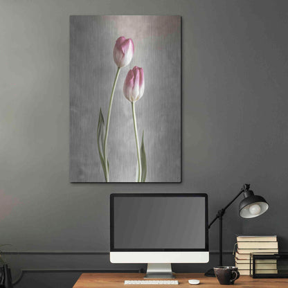 Luxe Metal Art 'Fresh Tulips III' by Debra Van Swearingen, Metal Wall Art,24x36