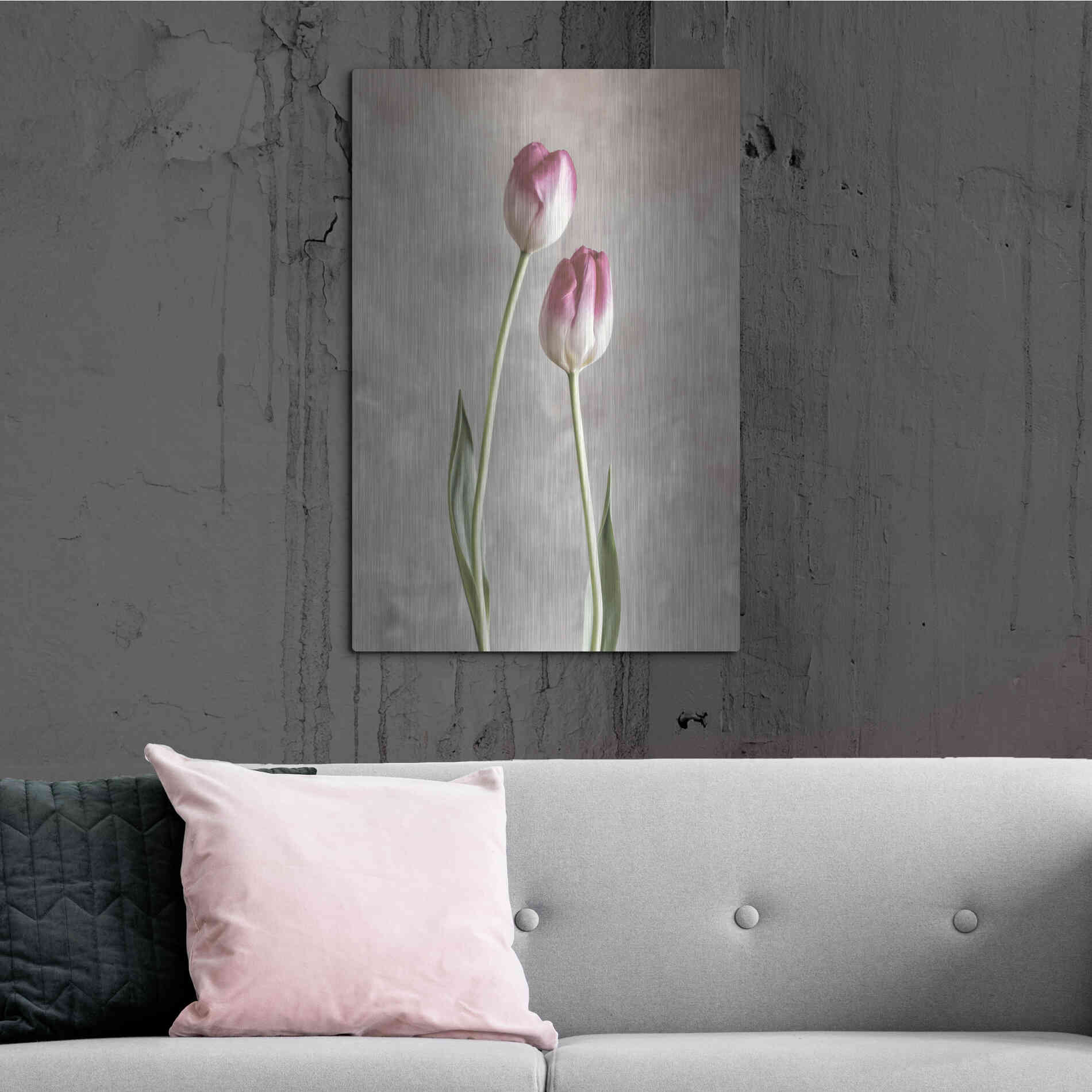 Luxe Metal Art 'Fresh Tulips III' by Debra Van Swearingen, Metal Wall Art,24x36