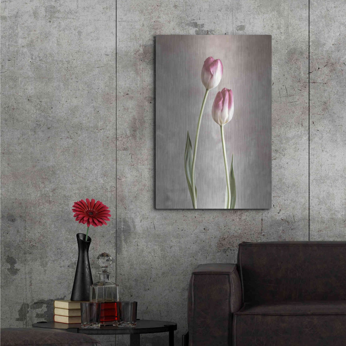 Luxe Metal Art 'Fresh Tulips III' by Debra Van Swearingen, Metal Wall Art,24x36