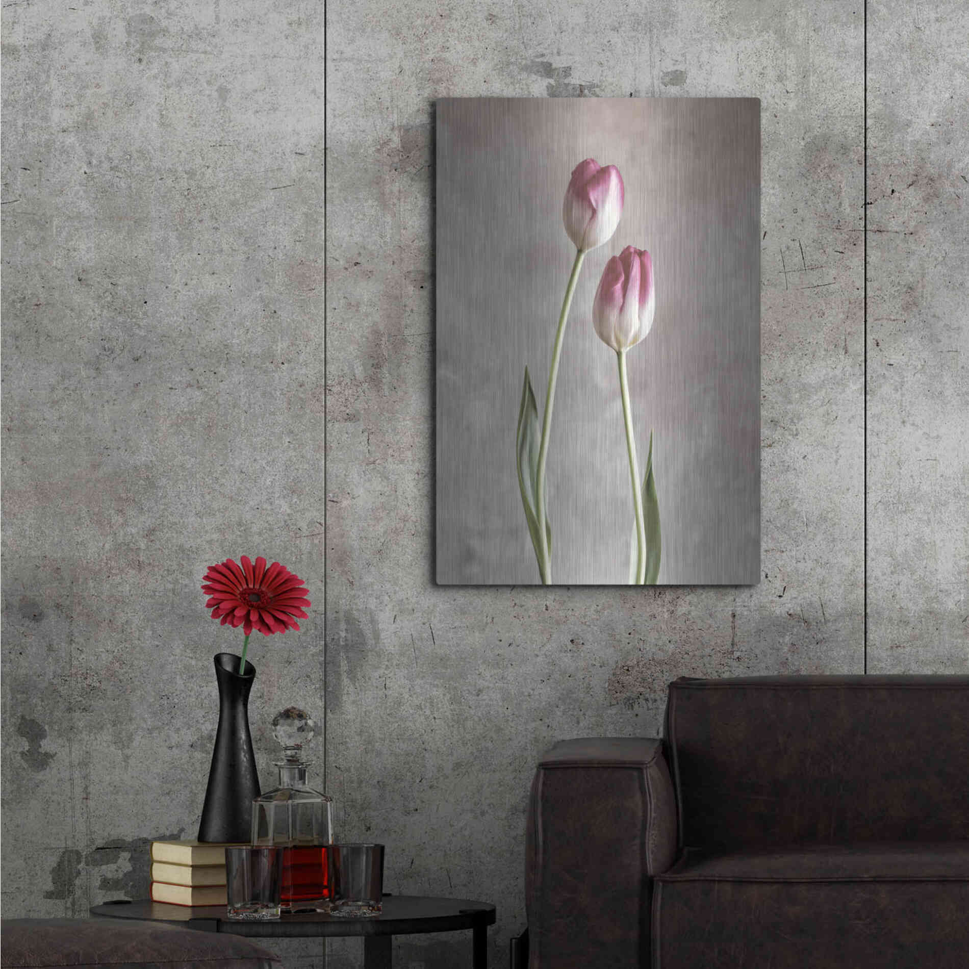 Luxe Metal Art 'Fresh Tulips III' by Debra Van Swearingen, Metal Wall Art,24x36
