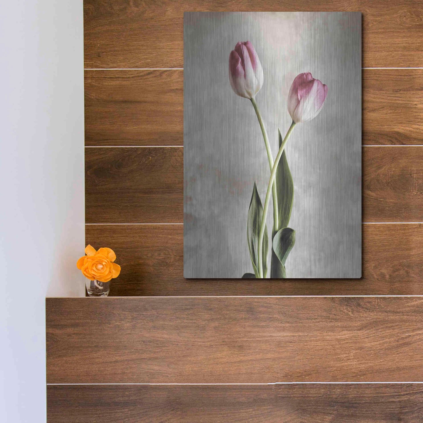 Luxe Metal Art 'Fresh Tulips IV' by Debra Van Swearingen, Metal Wall Art,12x16