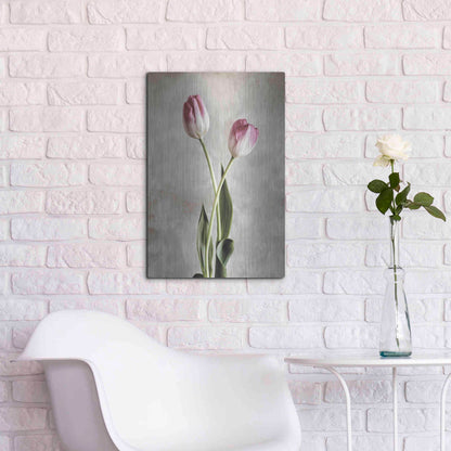 Luxe Metal Art 'Fresh Tulips IV' by Debra Van Swearingen, Metal Wall Art,16x24
