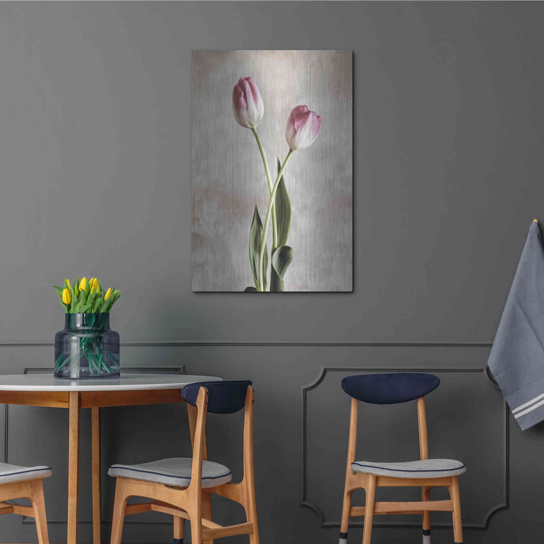 Luxe Metal Art 'Fresh Tulips IV' by Debra Van Swearingen, Metal Wall Art,24x36