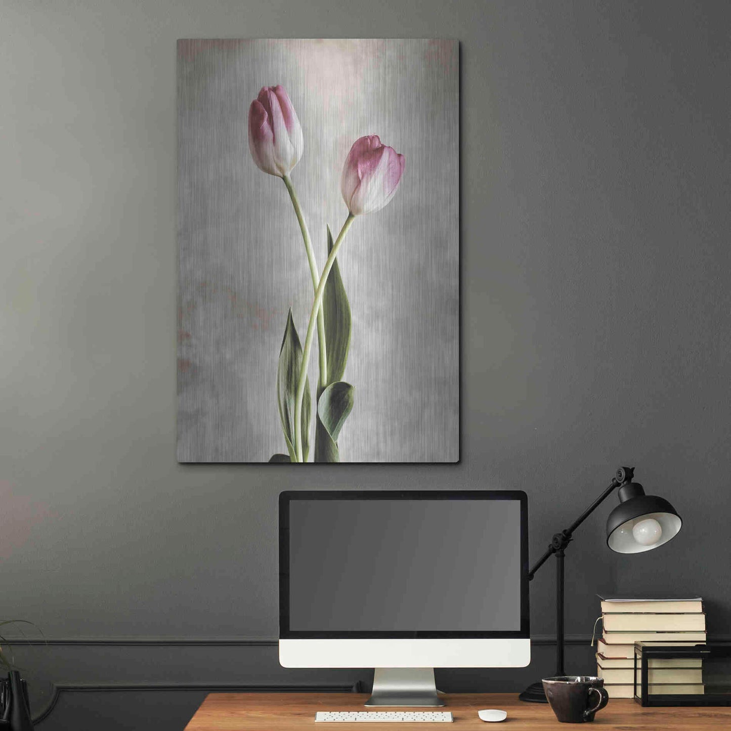 Luxe Metal Art 'Fresh Tulips IV' by Debra Van Swearingen, Metal Wall Art,24x36