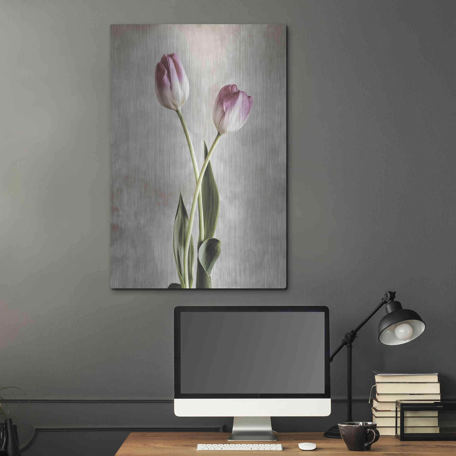 Luxe Metal Art 'Fresh Tulips IV' by Debra Van Swearingen, Metal Wall Art,24x36
