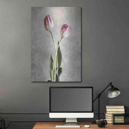 Luxe Metal Art 'Fresh Tulips IV' by Debra Van Swearingen, Metal Wall Art,24x36