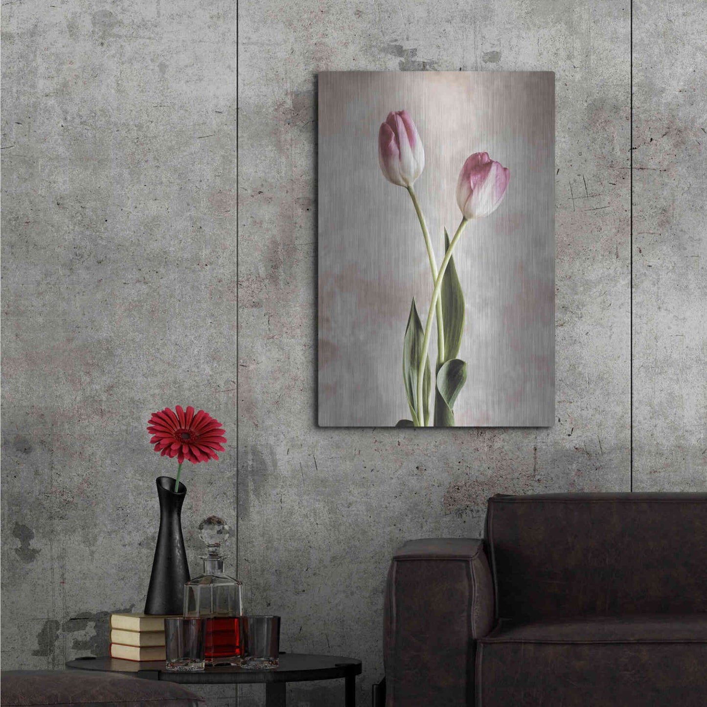 Luxe Metal Art 'Fresh Tulips IV' by Debra Van Swearingen, Metal Wall Art,24x36