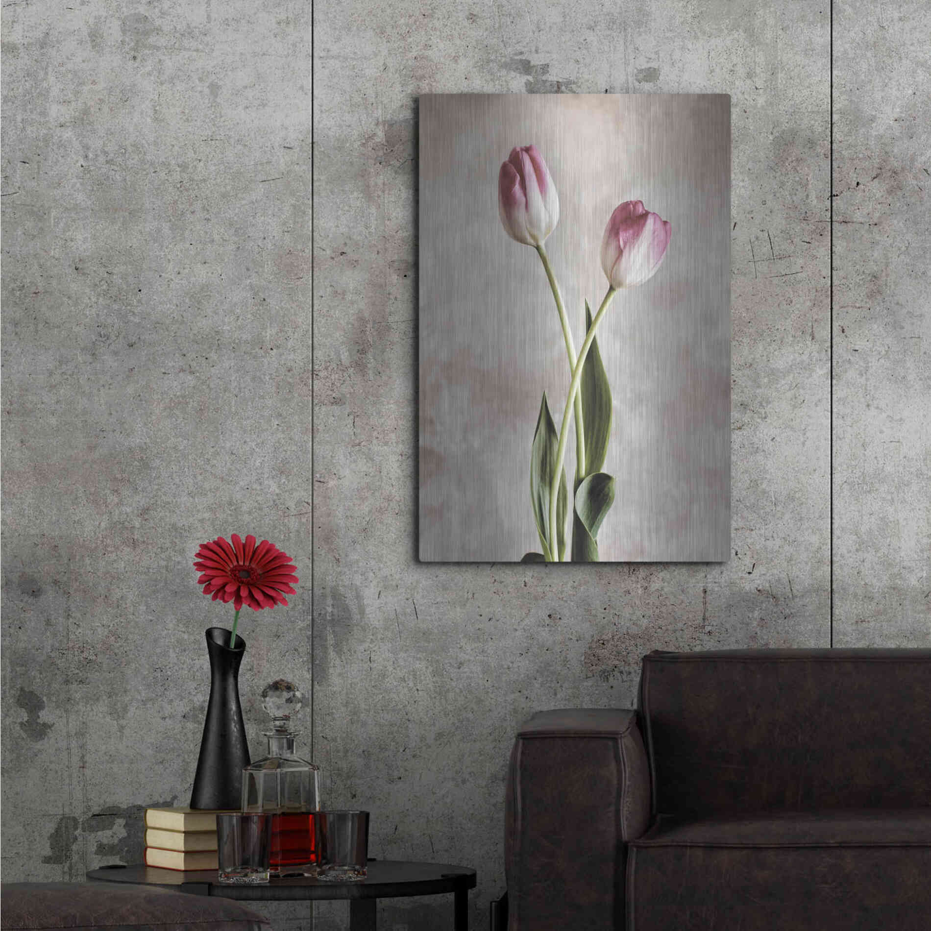 Luxe Metal Art 'Fresh Tulips IV' by Debra Van Swearingen, Metal Wall Art,24x36