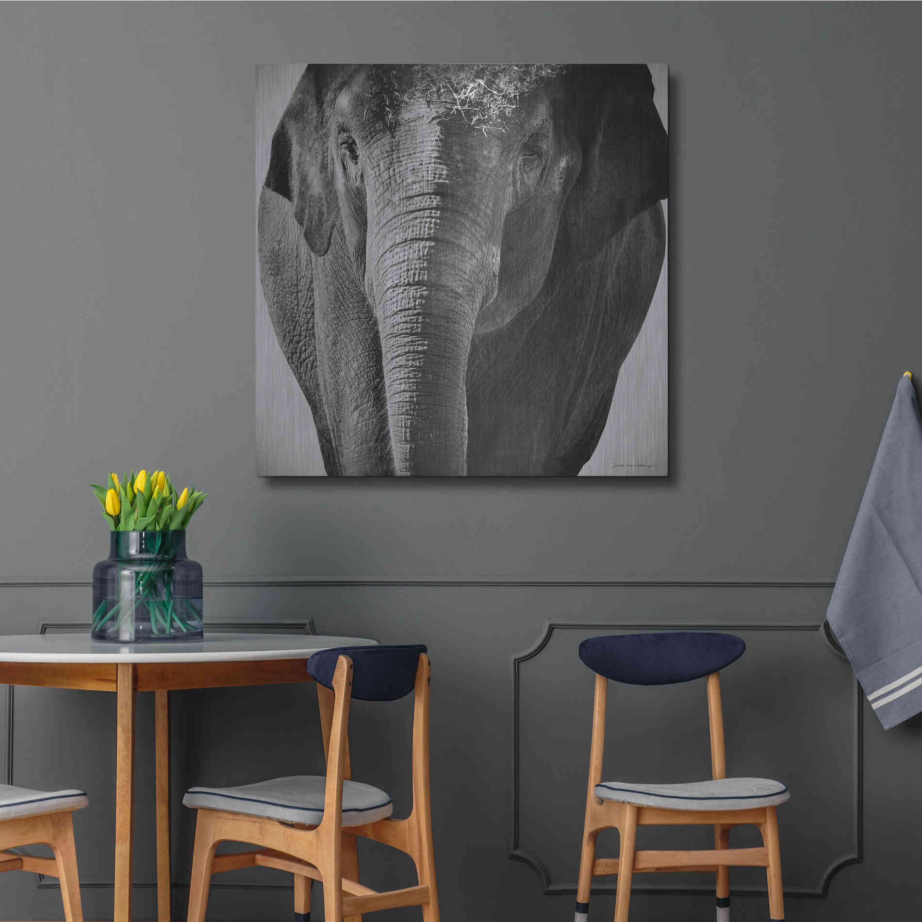 Luxe Metal Art 'Elephant I' by Debra Van Swearingen, Metal Wall Art,36x36