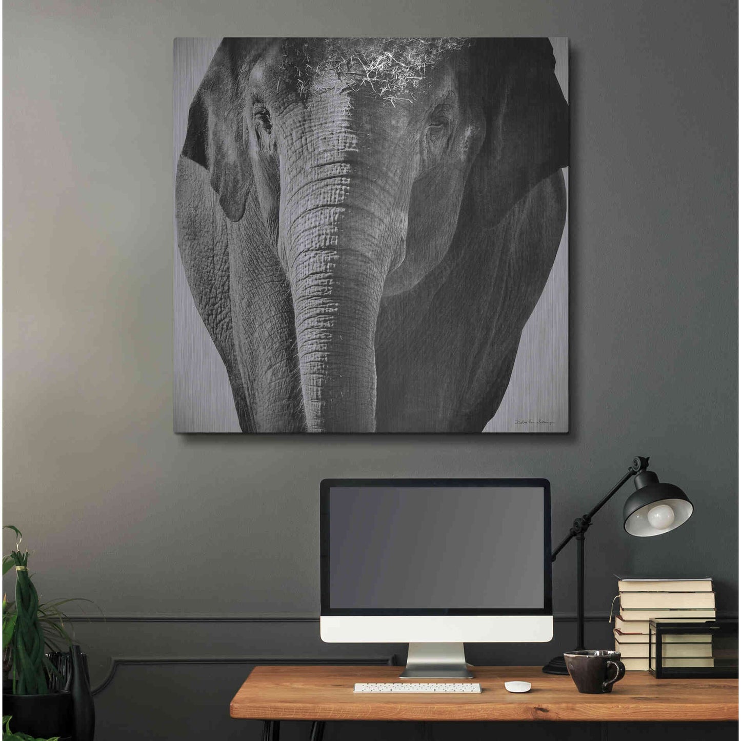 Luxe Metal Art 'Elephant I' by Debra Van Swearingen, Metal Wall Art,36x36