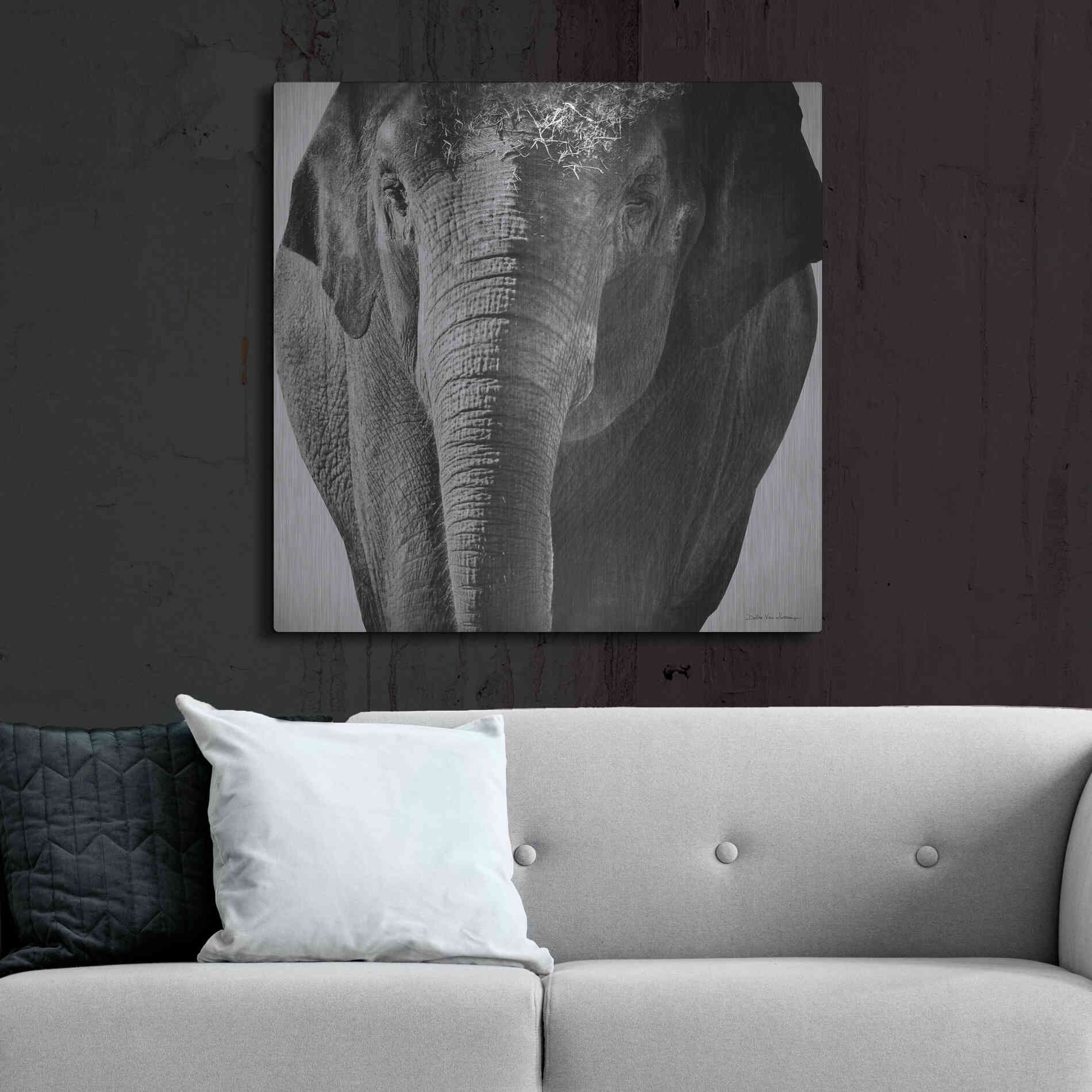 Luxe Metal Art 'Elephant I' by Debra Van Swearingen, Metal Wall Art,36x36