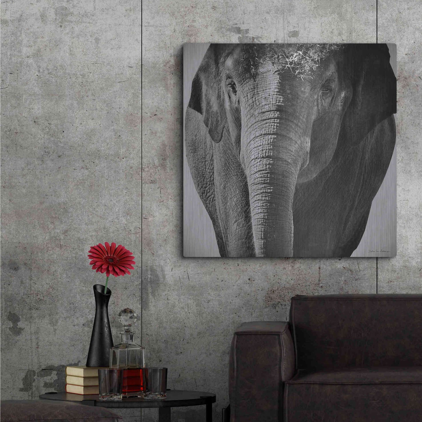 Luxe Metal Art 'Elephant I' by Debra Van Swearingen, Metal Wall Art,36x36