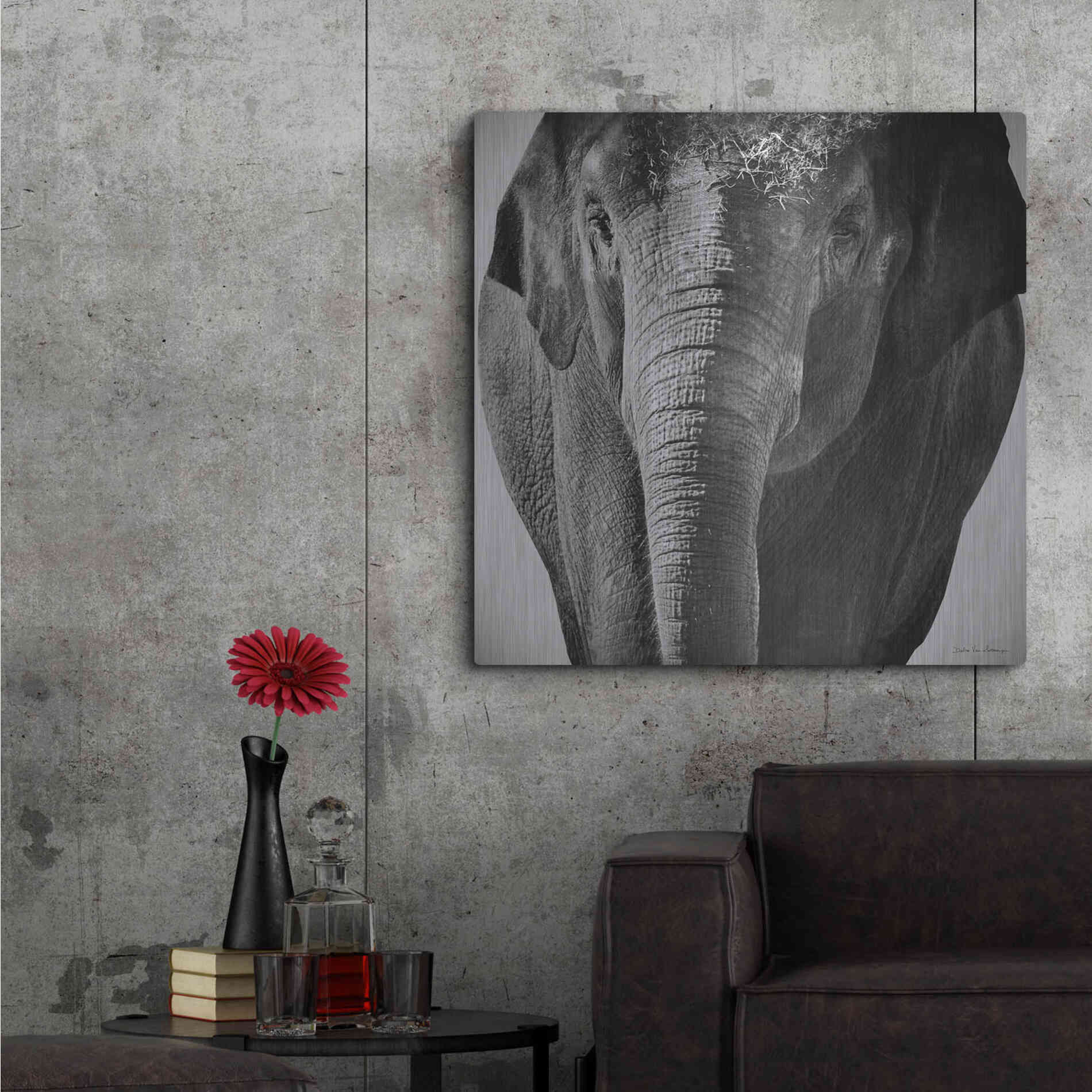 Luxe Metal Art 'Elephant I' by Debra Van Swearingen, Metal Wall Art,36x36