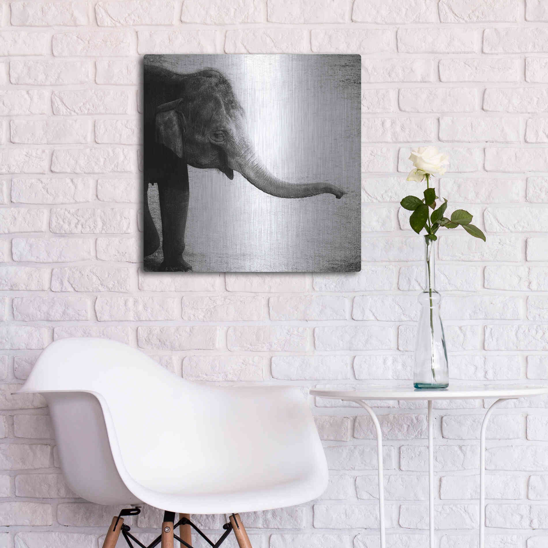 Luxe Metal Art 'Elephant II' by Debra Van Swearingen, Metal Wall Art,24x24